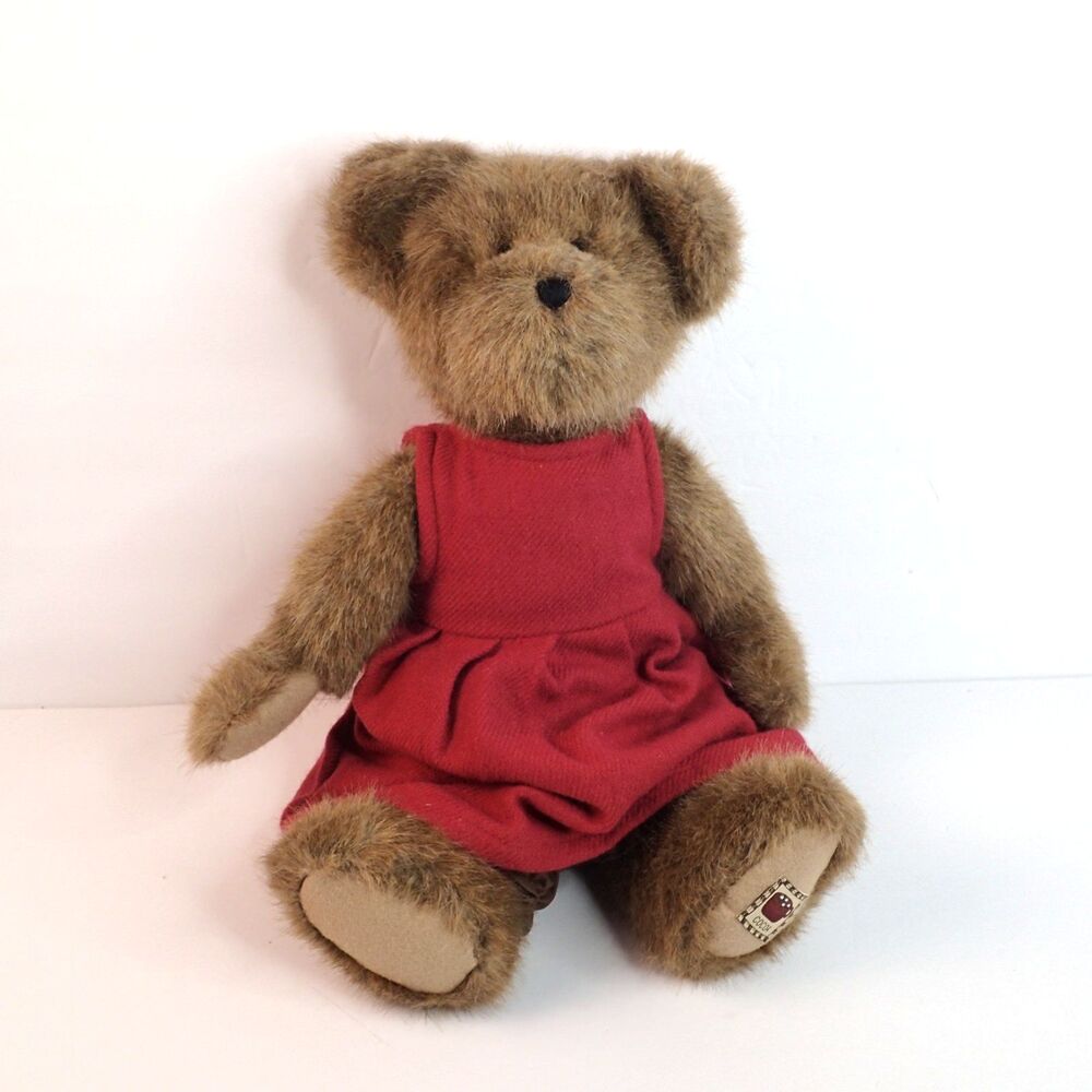 Vintage Boyd’s Bears Plush Cocoa Bear with Red Dress 16"